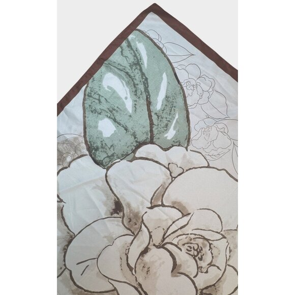 2/$30 NEW Multicolor Sweet Floral Off White Flower Printed Silky Fashion Scarf - Picture 4 of 12